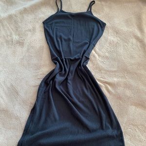 Black midi dress with slits